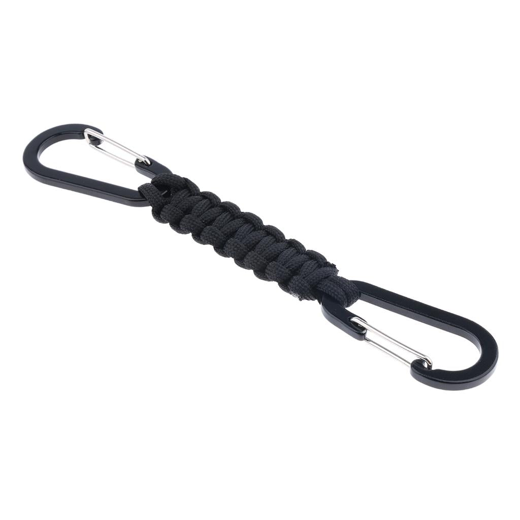 Paracord Keychain Carabiner Survival Tool with Carabiner Black