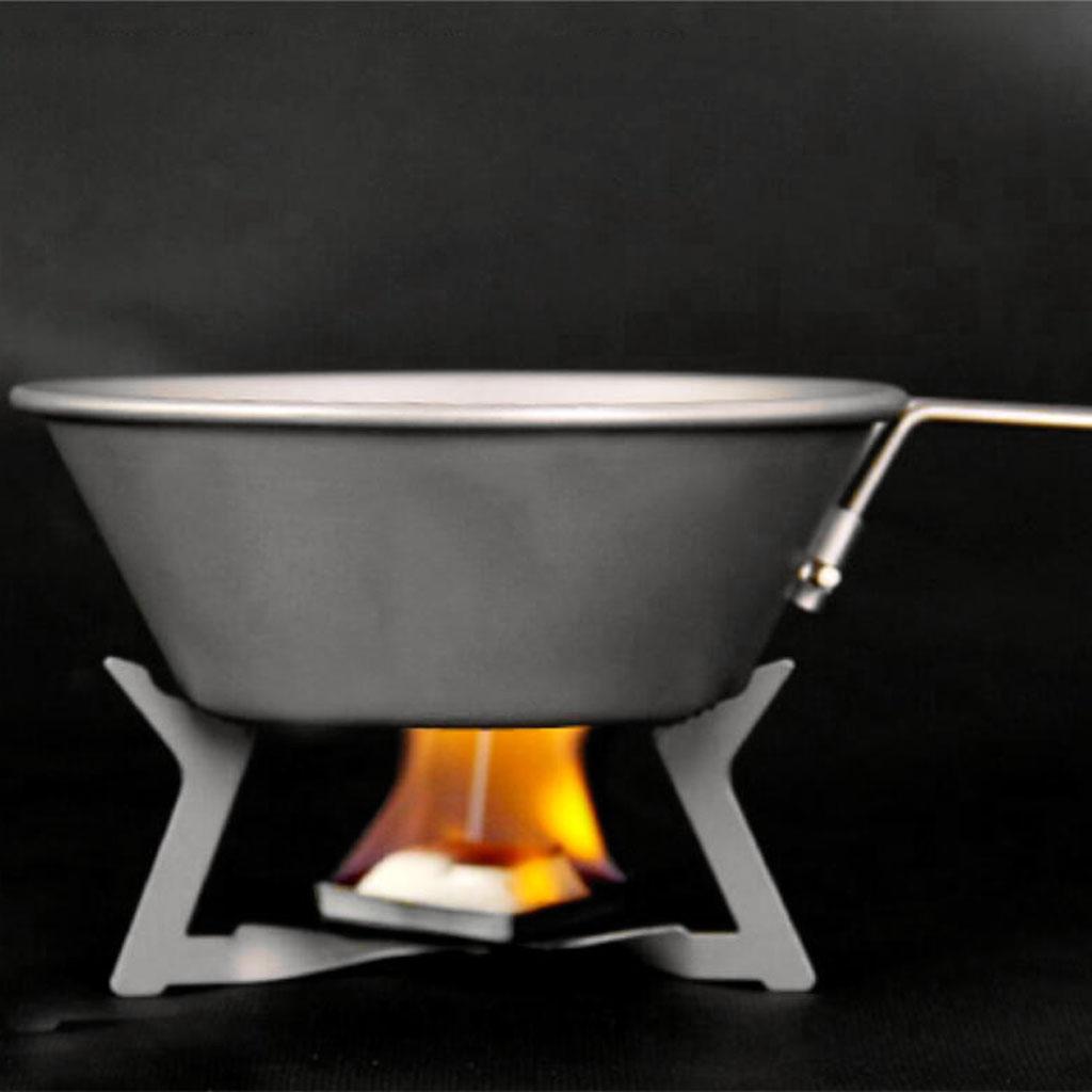 Mini Folding Titanium Triangle Camping Solid Alcohol   Burner Outdoors