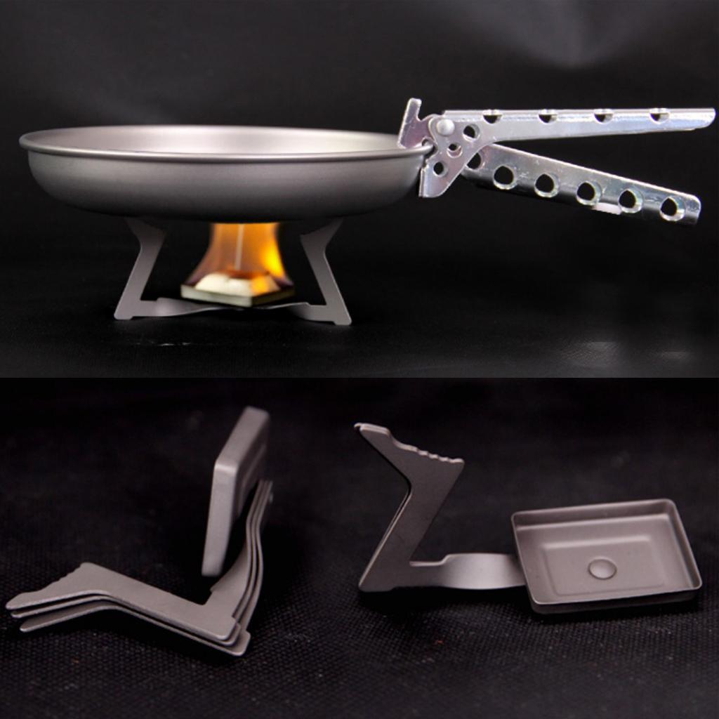 Mini Folding Titanium Triangle Camping Solid Alcohol   Burner Outdoors