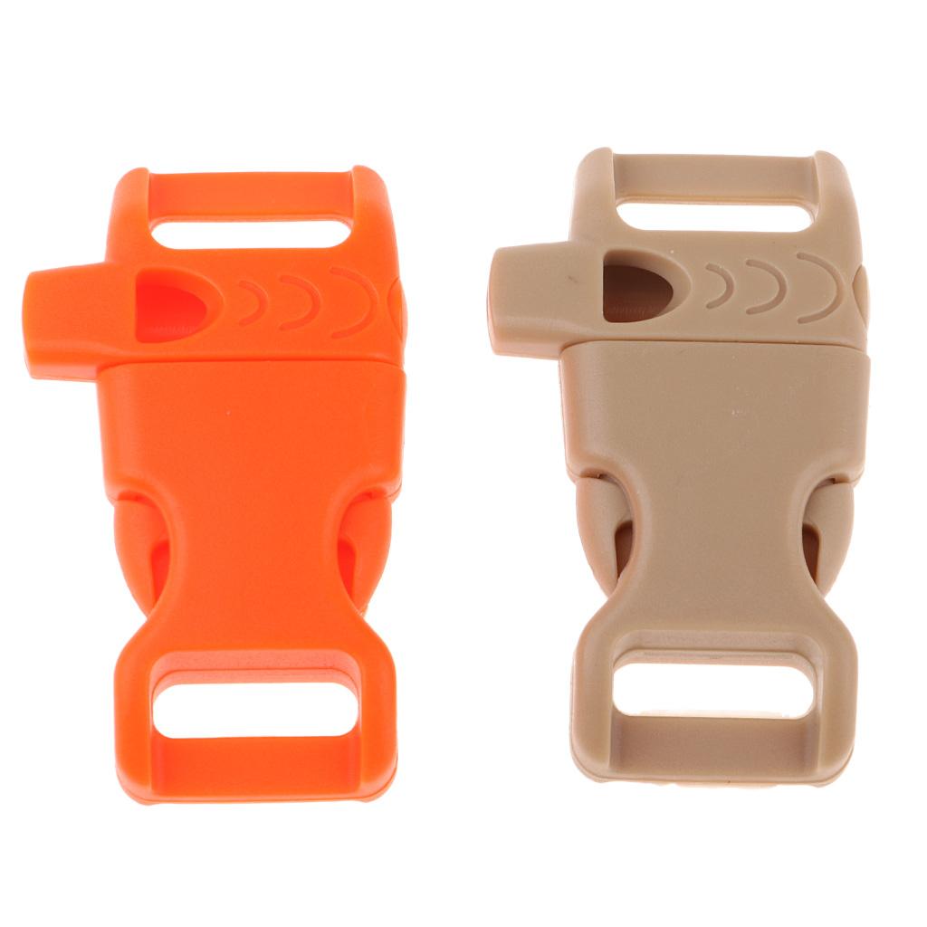 2x10 PCS Emergency Whistle Buckle for Outdoor Camping Paracord Bracelet Orange