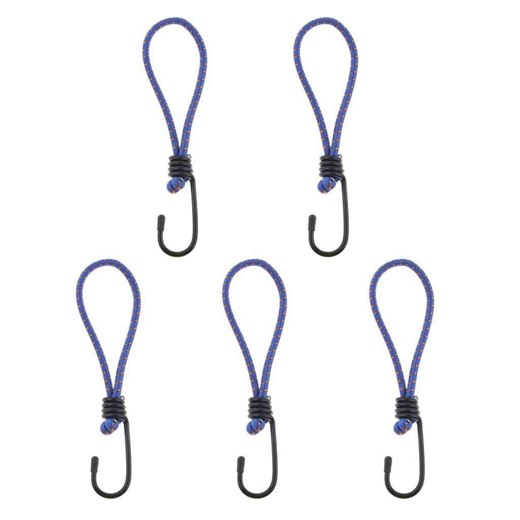 5 Pcs Bungee Hook Tie - Tarpaulin Elastic Stretch Cord Straps with Hook 6mm