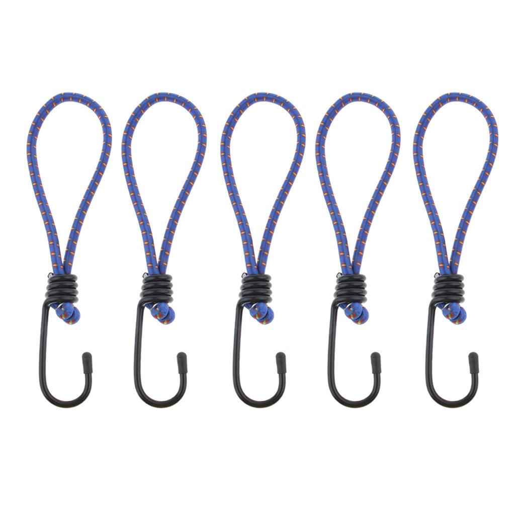 5 Pcs Bungee Hook Tie - Tarpaulin Elastic Stretch Cord Straps with Hook 6mm