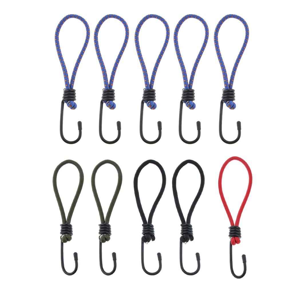 5 Pcs Bungee Hook Tie - Tarpaulin Elastic Stretch Cord Straps with Hook 6mm