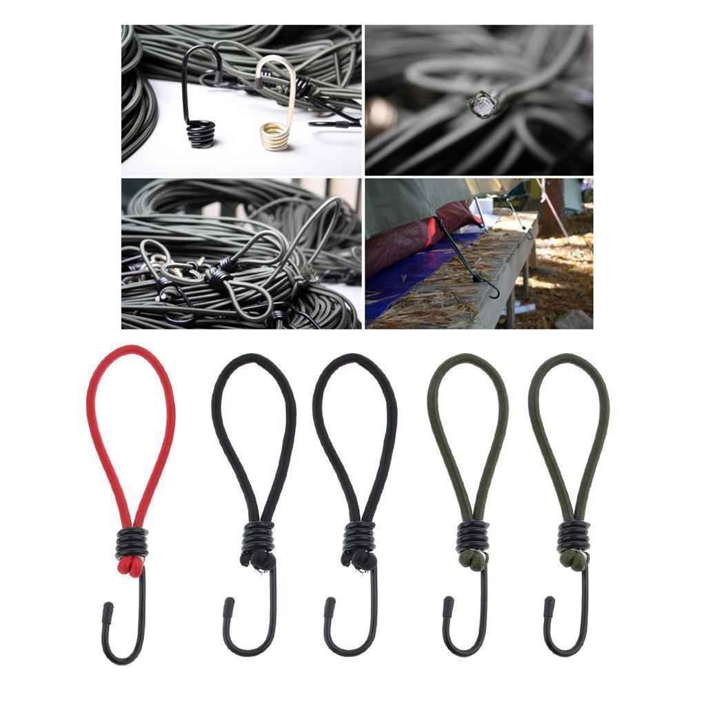 5 Pcs Bungee Hook Tie - Tarpaulin Elastic Stretch Cord Straps Hook 6.5mm