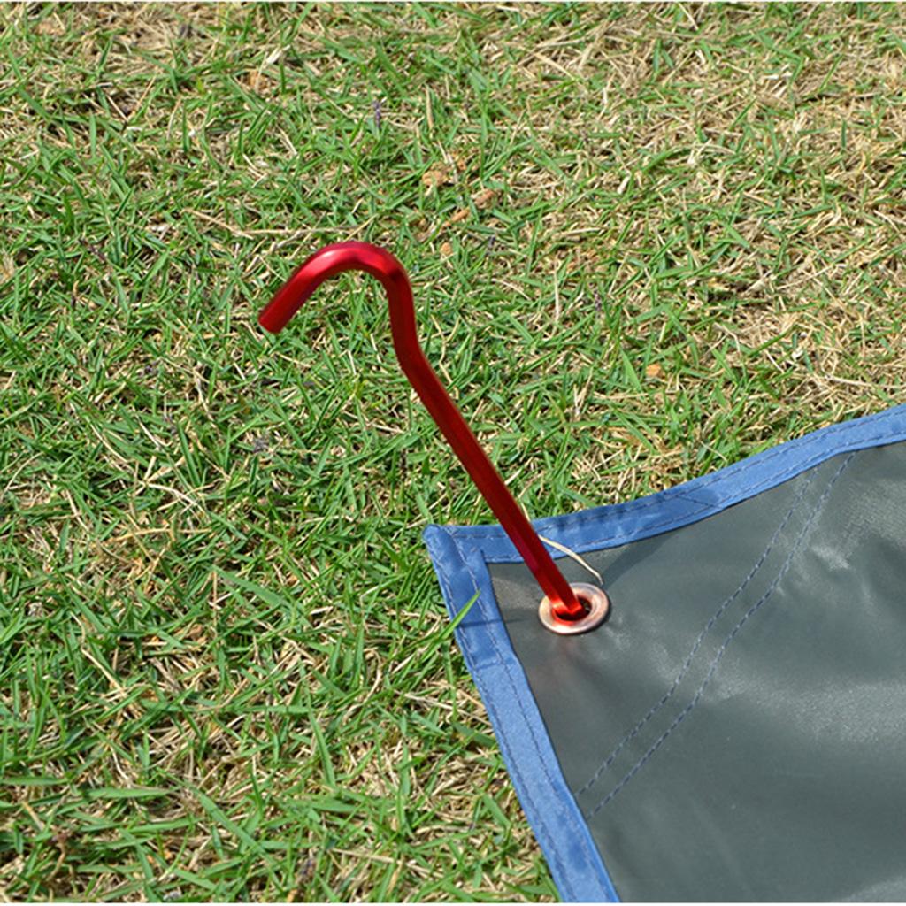 5pcs Aluminum Tent Stakes Pegs Ground Nails for Camping Awning 18cm Yellow