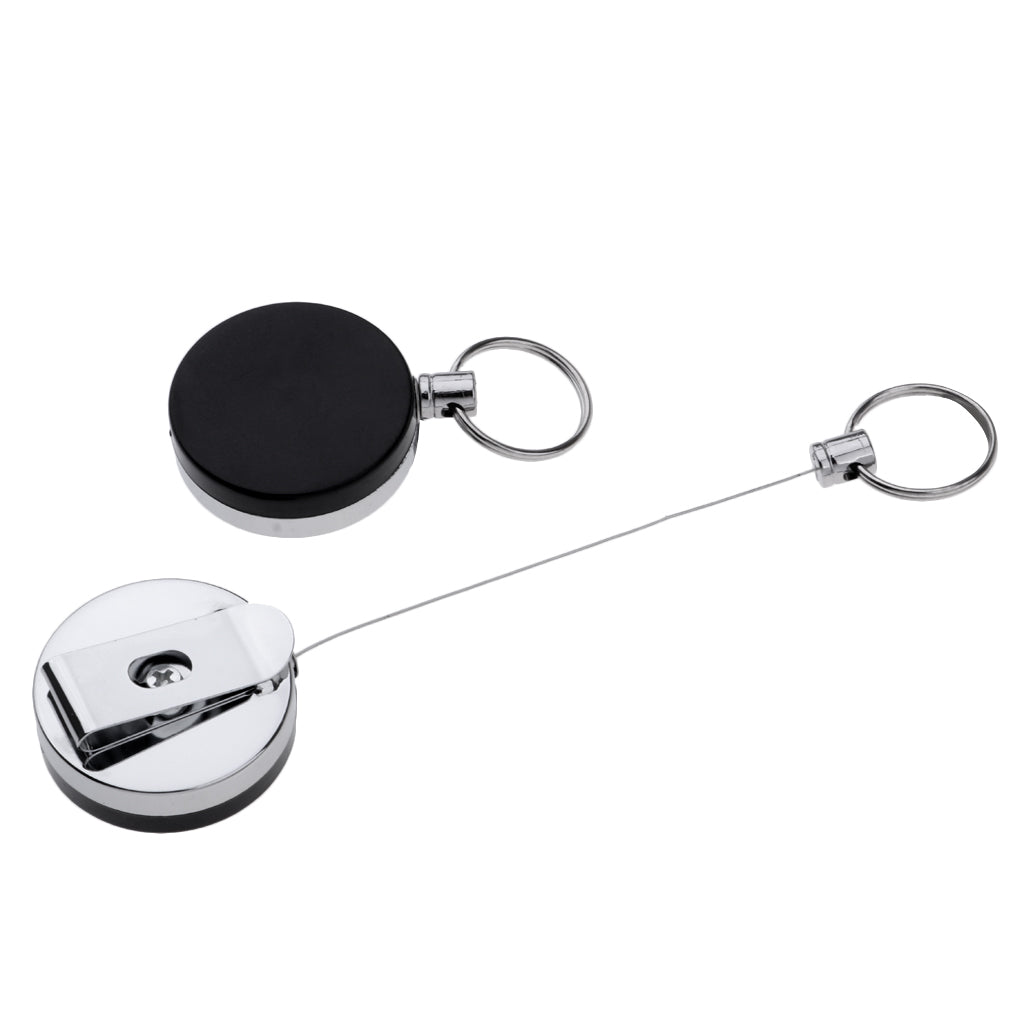 Retractable Key Chain Reel ID Badge Holder Steel Recoil Key Ring Belt Clip