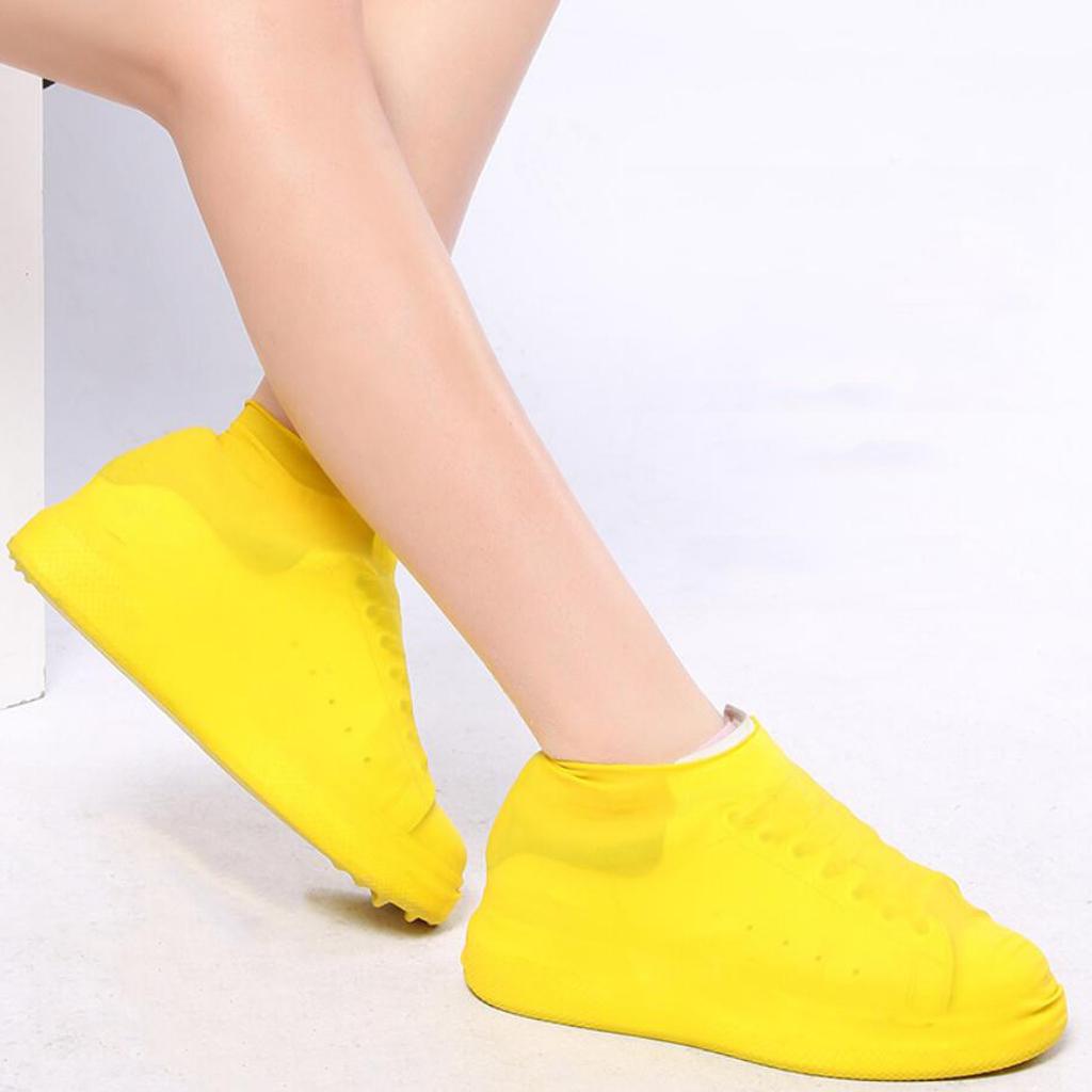 Unisex Disposable Boot & Shoe Covers Waterproof Slip Resistant Shoe Booties  Yellow M