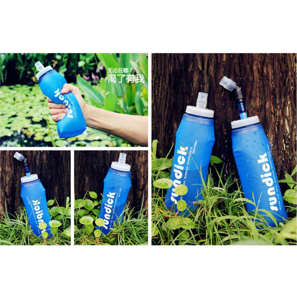 600ml Foldable Sports Water Bottle Flask for Camping Hiking Cycling Type B