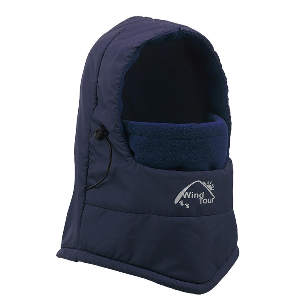 Winter Warm Hat Motorcycle Waterproof Windproof Neck Face Mask Hat Dark Blue