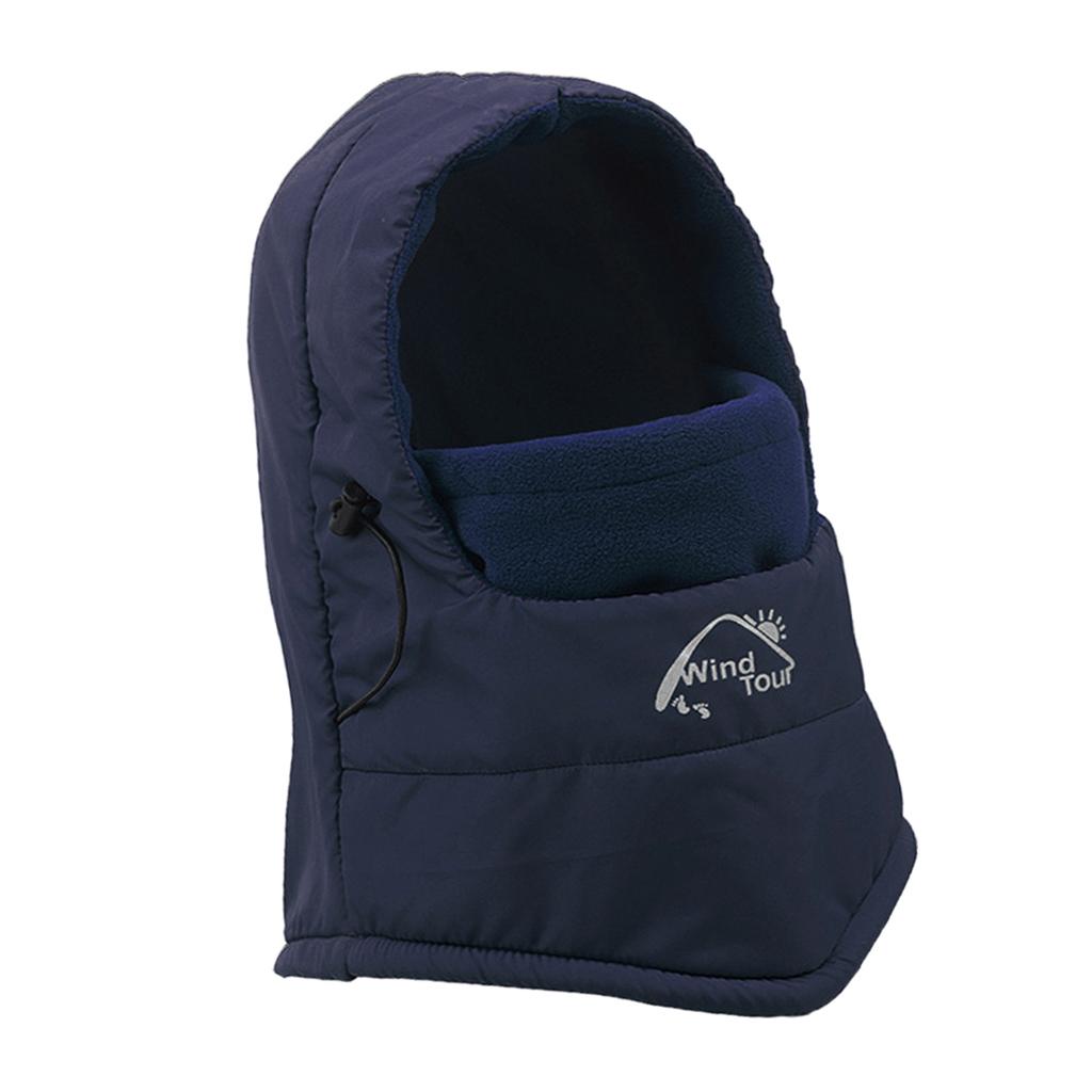 Winter Warm Hat Motorcycle Waterproof Windproof Neck Face Mask Hat Dark Blue