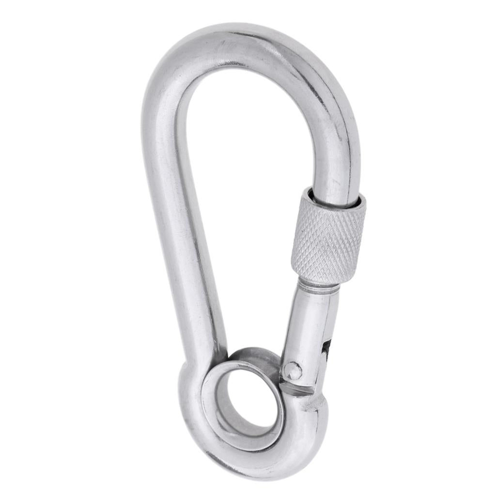 Stainless Steel Safety Carabiner Clip Hook Camping Climbing Hammock 10x100mm