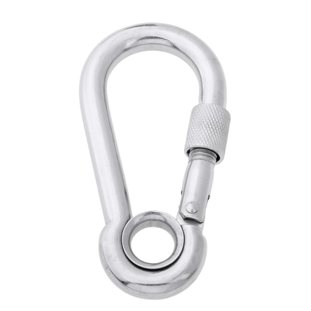 Stainless Steel Safety Carabiner Clip Hook Camping Climbing Hammock 10x100mm