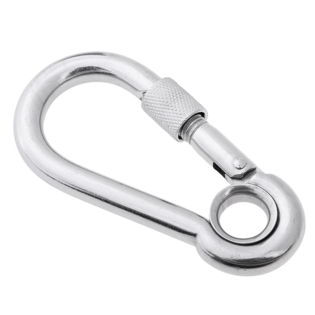 Stainless Steel Safety Carabiner Clip Hook Camping Climbing Hammock 10x100mm