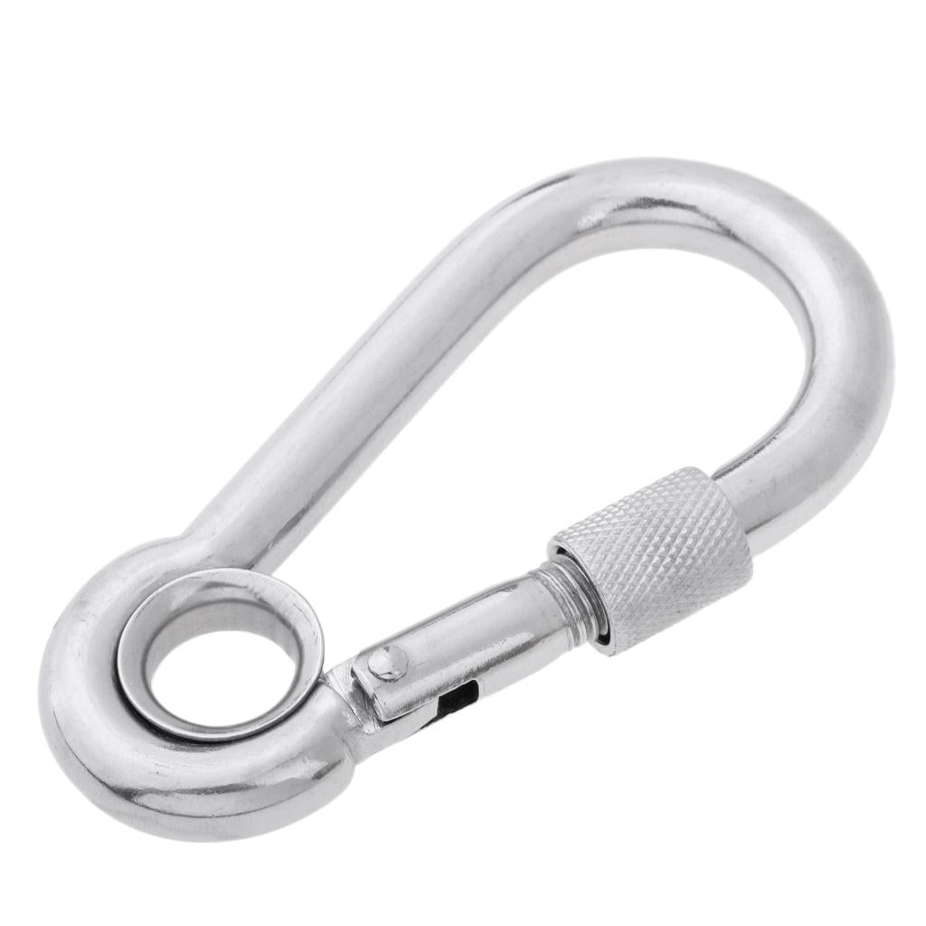 Stainless Steel Safety Carabiner Clip Hook Camping Climbing Hammock 10x100mm