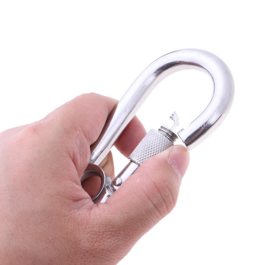 Stainless Steel Safety Carabiner Clip Hook Camping Climbing Hammock 10x100mm