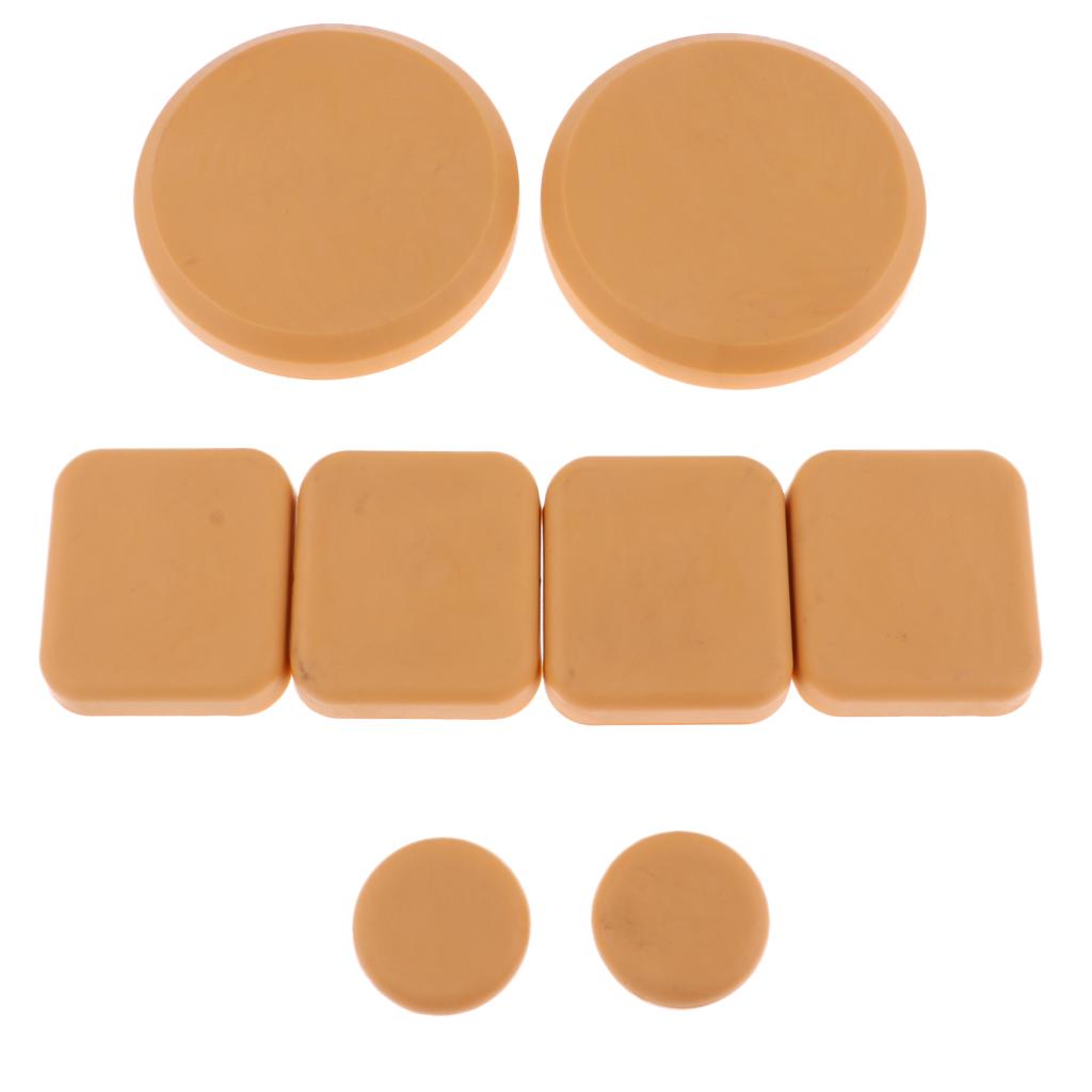 Wear Resistant Longboard POB Fingers Palm Slide Pucks Set for Downhill Square 8Pcs Yellow