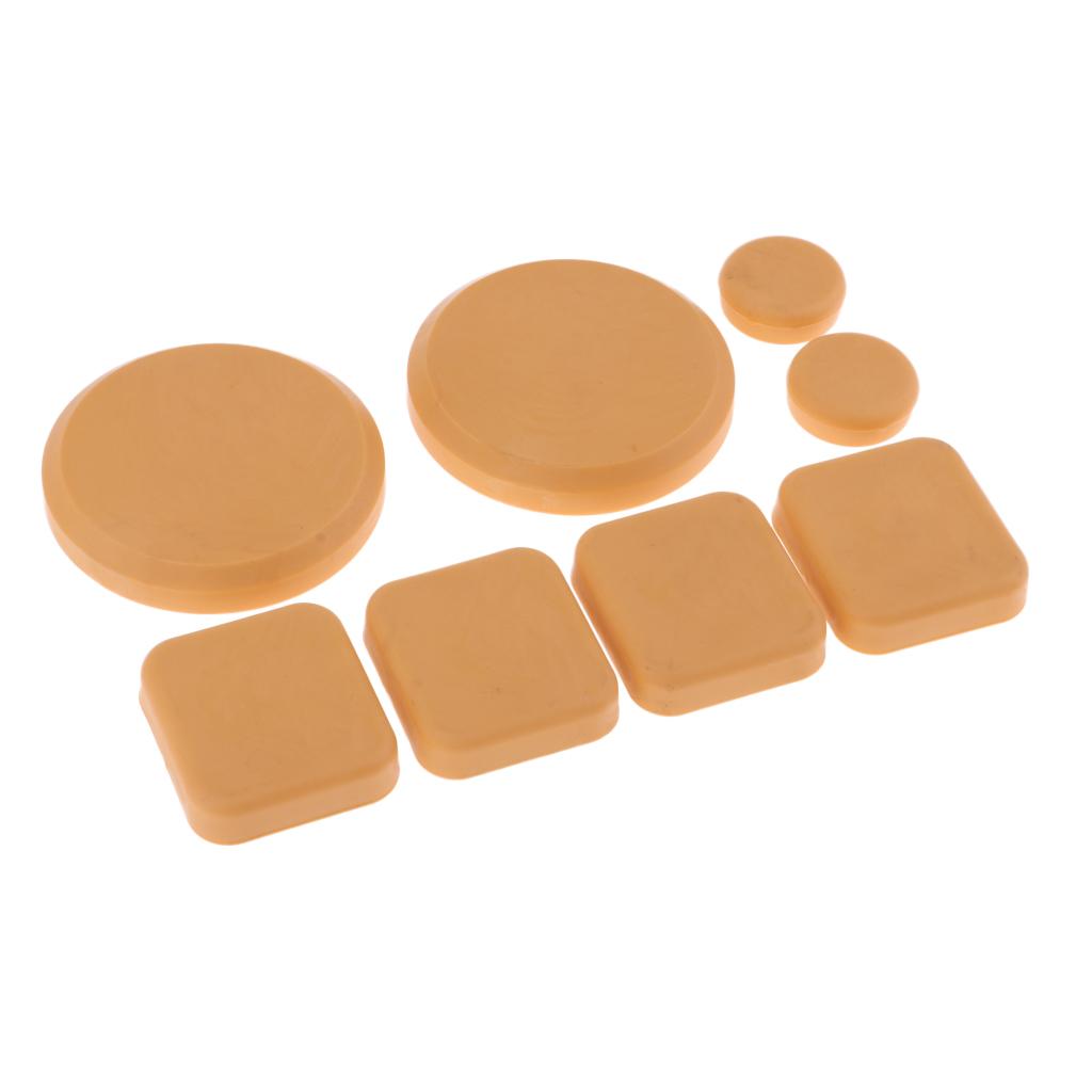 Wear Resistant Longboard POB Fingers Palm Slide Pucks Set for Downhill Square 8Pcs Yellow