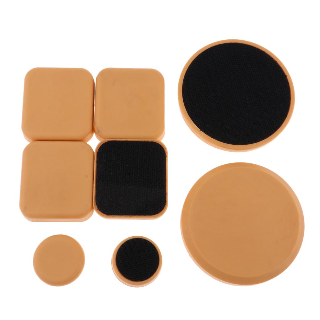 Wear Resistant Longboard POB Fingers Palm Slide Pucks Set for Downhill Square 8Pcs Yellow