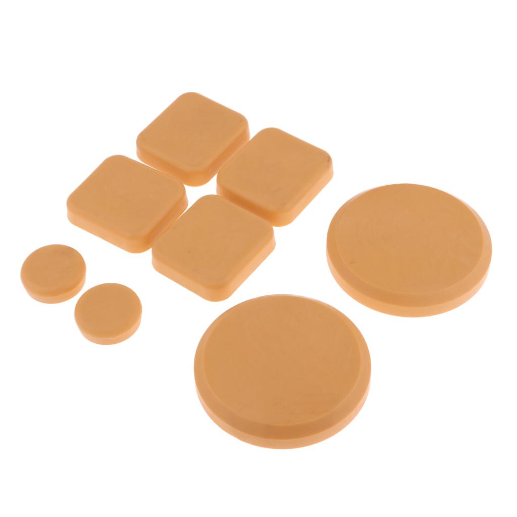 Wear Resistant Longboard POB Fingers Palm Slide Pucks Set for Downhill Square 8Pcs Yellow