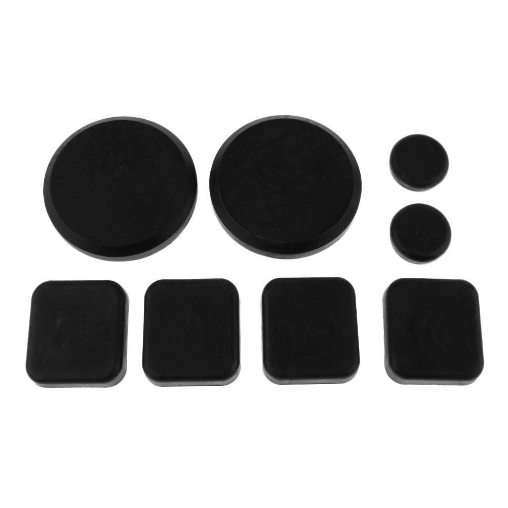 Wear Resistant Longboard POB Fingers Palm Slide Pucks Set for Downhill Square 8Pcs Black