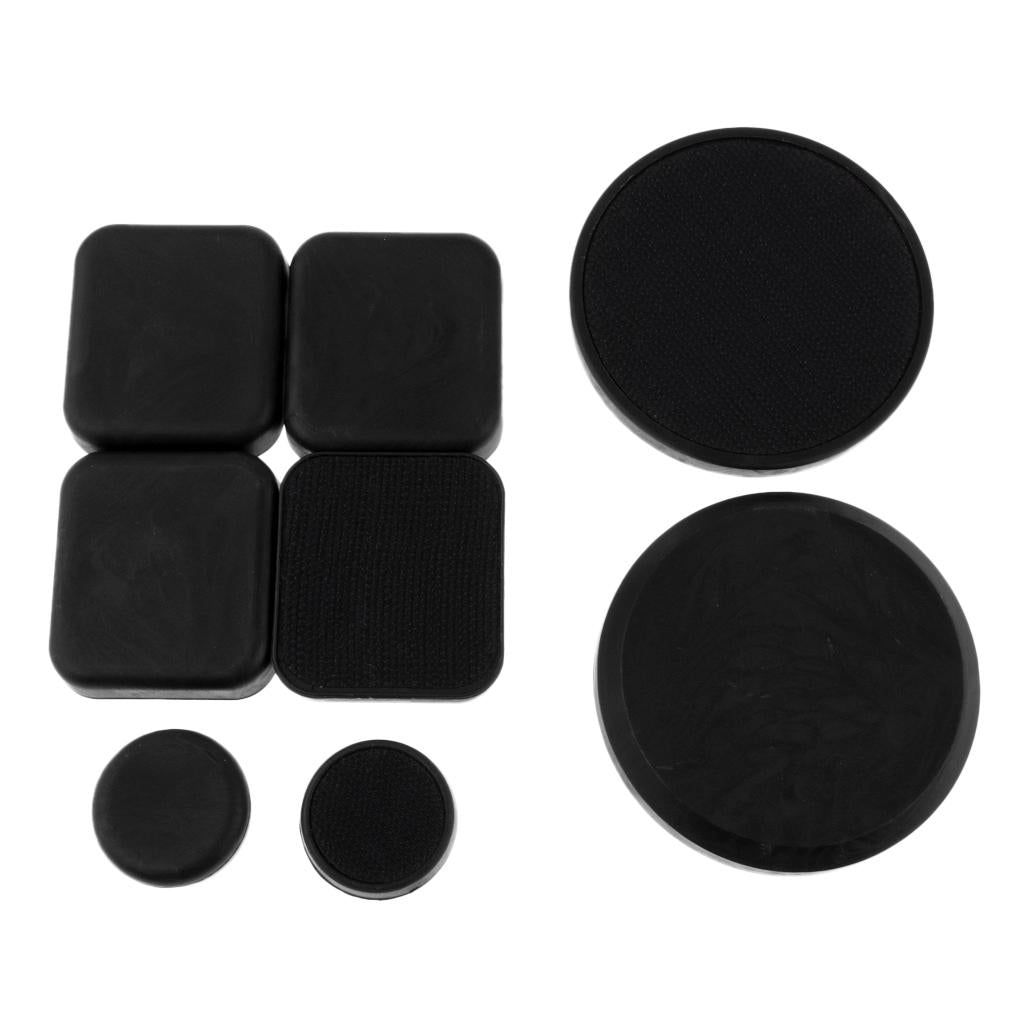 Wear Resistant Longboard POB Fingers Palm Slide Pucks Set for Downhill Square 8Pcs Black