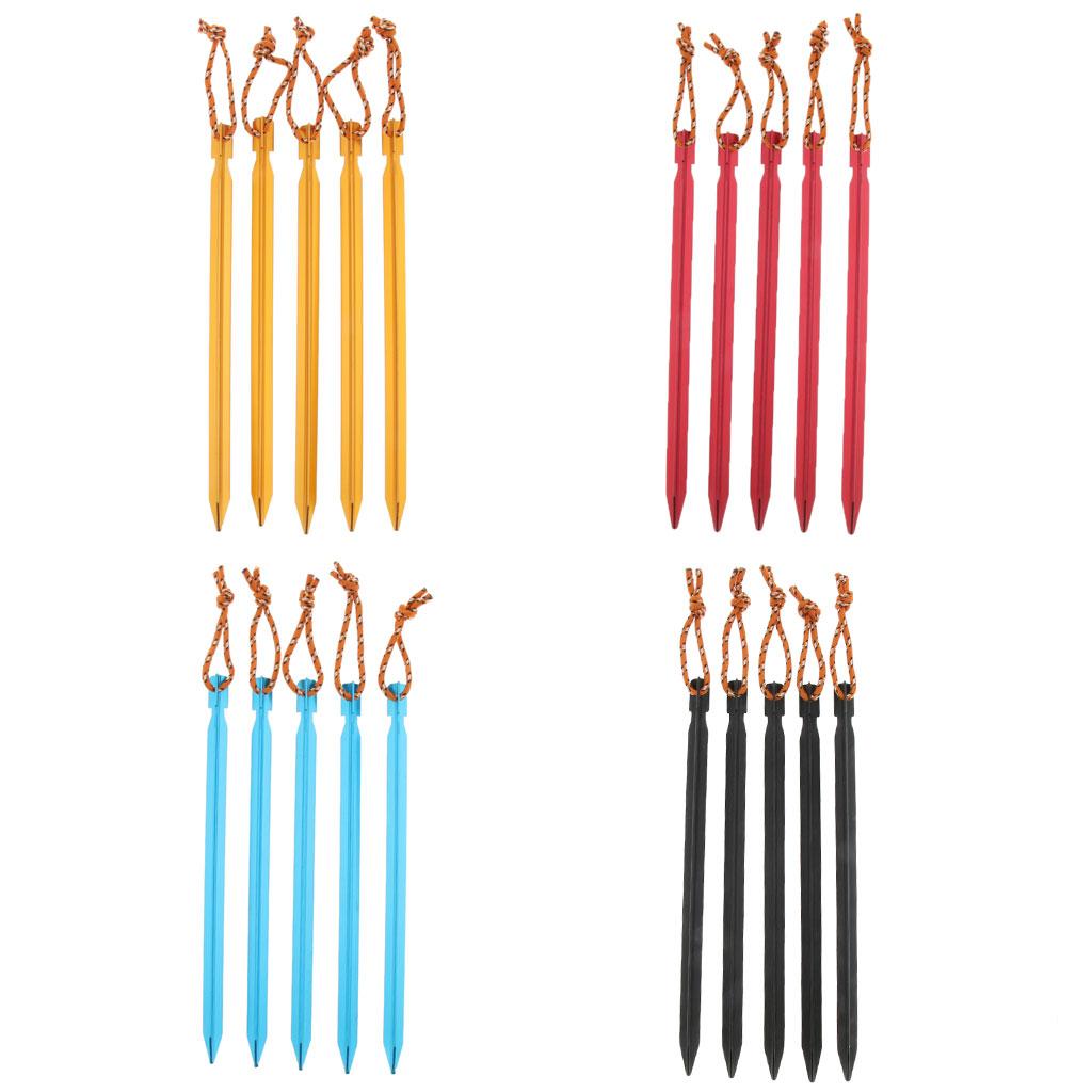 Ultralight Triangle Tent Stakes Ground Nails Camping Hiking Tent Pegs yellow