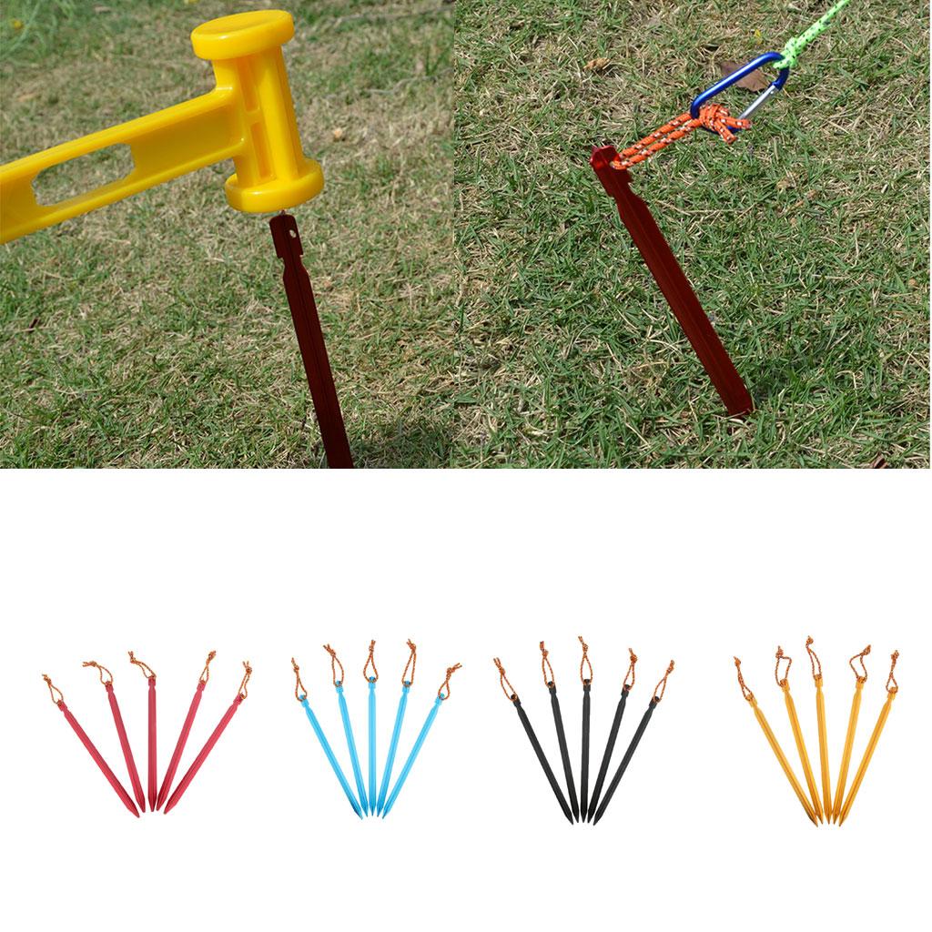 Ultralight Triangle Tent Stakes Ground Nails Camping Hiking Tent Pegs yellow