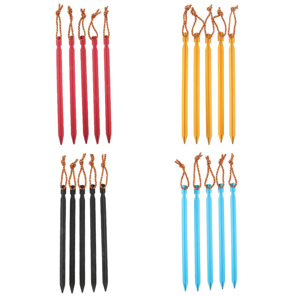 Ultralight Triangle Tent Stakes Ground Nails Camping Hiking Tent Pegs yellow