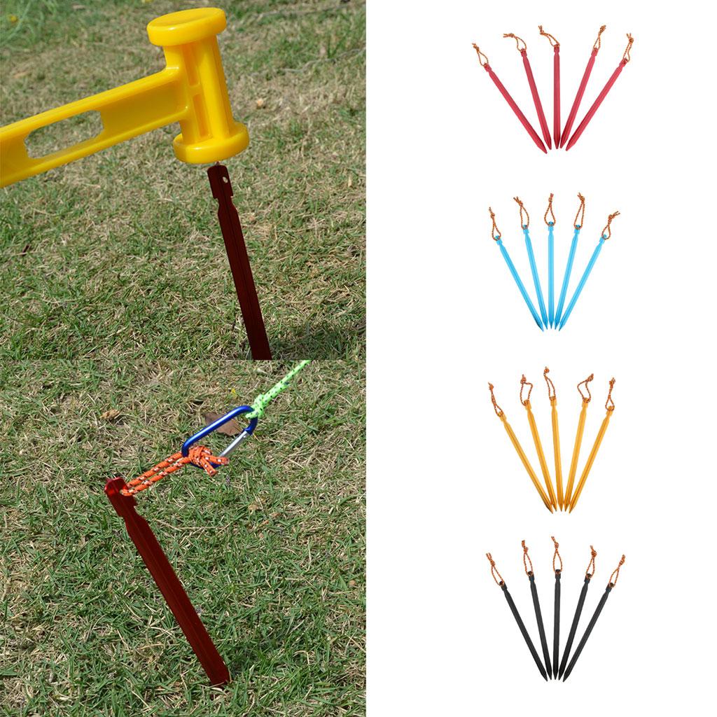 Ultralight Triangle Tent Stakes Ground Nails Camping Hiking Tent Pegs yellow