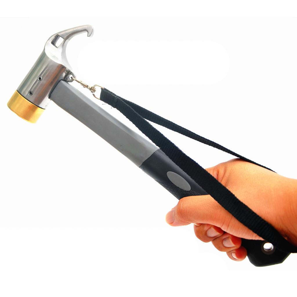 Hiking Camping Tent Mallet Hammer Peg Stake Puller for Ground Nails Pins Copper Head