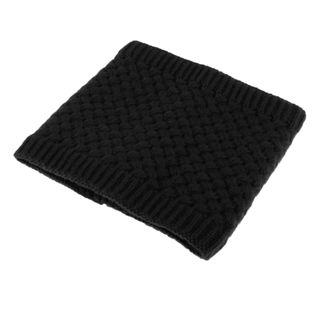Windproof Fleece Winter Warm Scarf Neck Loop Warmer Neckerchief Black