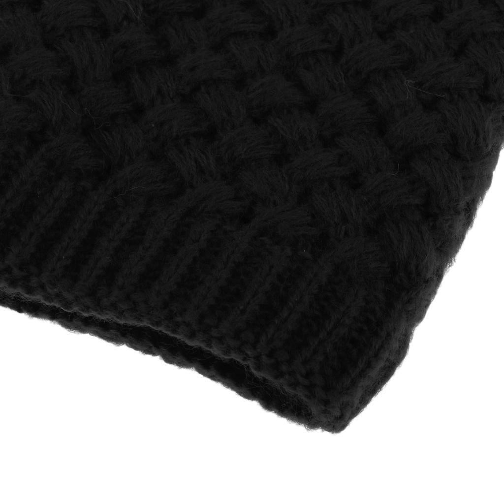 Windproof Fleece Winter Warm Scarf Neck Loop Warmer Neckerchief Black