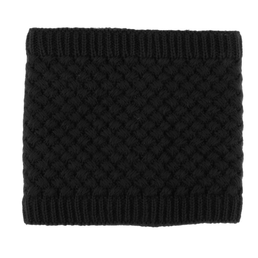 Windproof Fleece Winter Warm Scarf Neck Loop Warmer Neckerchief Black