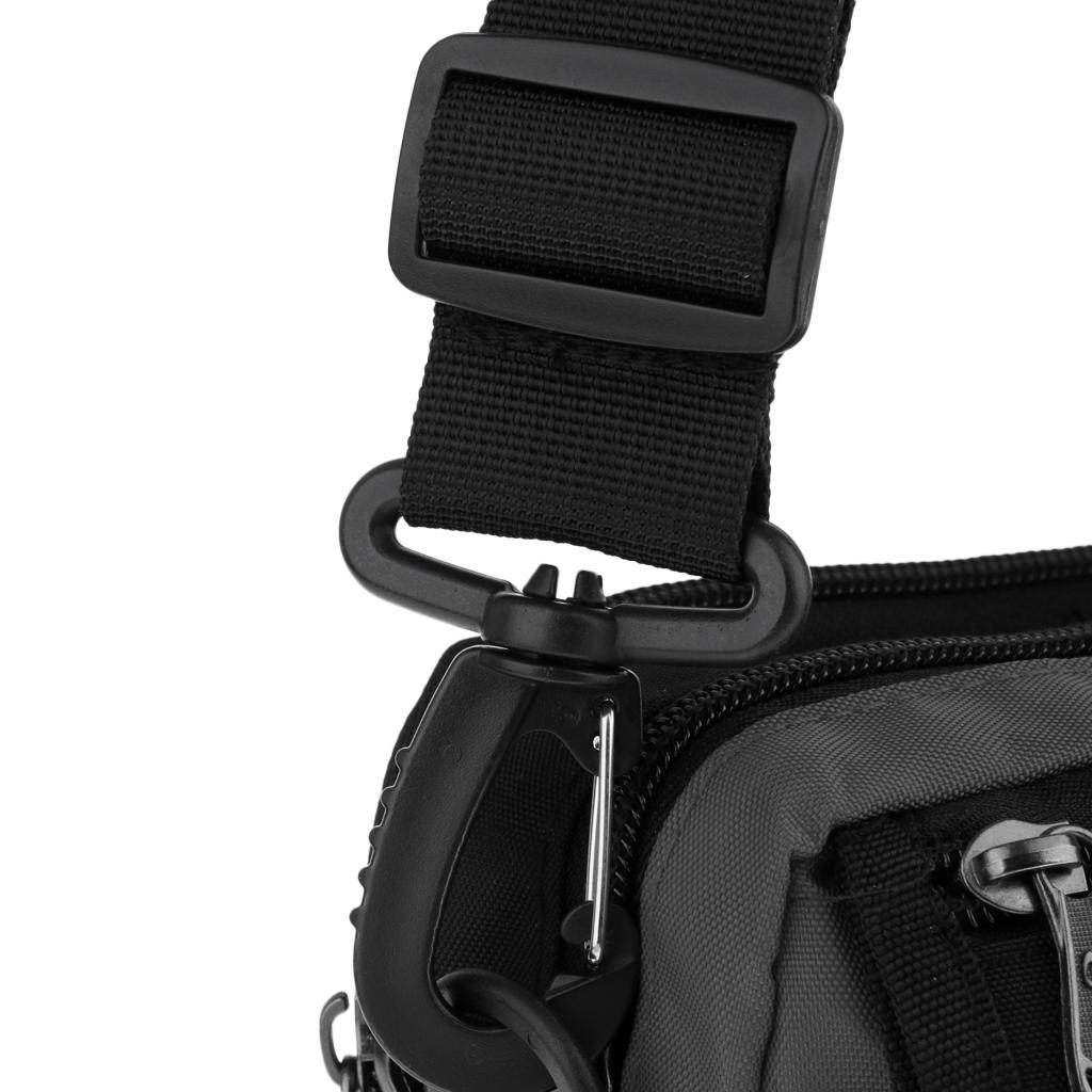 Waist Fanny Pack Water Bottle Holder Hip Belt Bum Shoulder Bag Gray