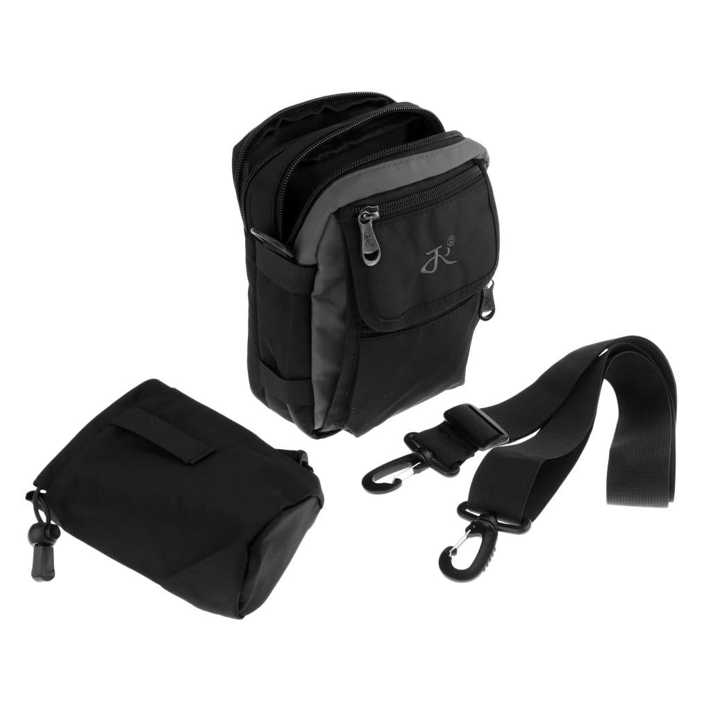 Waist Fanny Pack Water Bottle Holder Hip Belt Bum Shoulder Bag Gray