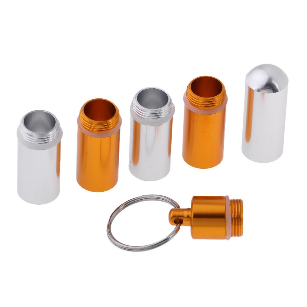 4xWaterproof Pill Box Case Holder Container Capsule Bottle Keychain 14 x 98mm Large Size