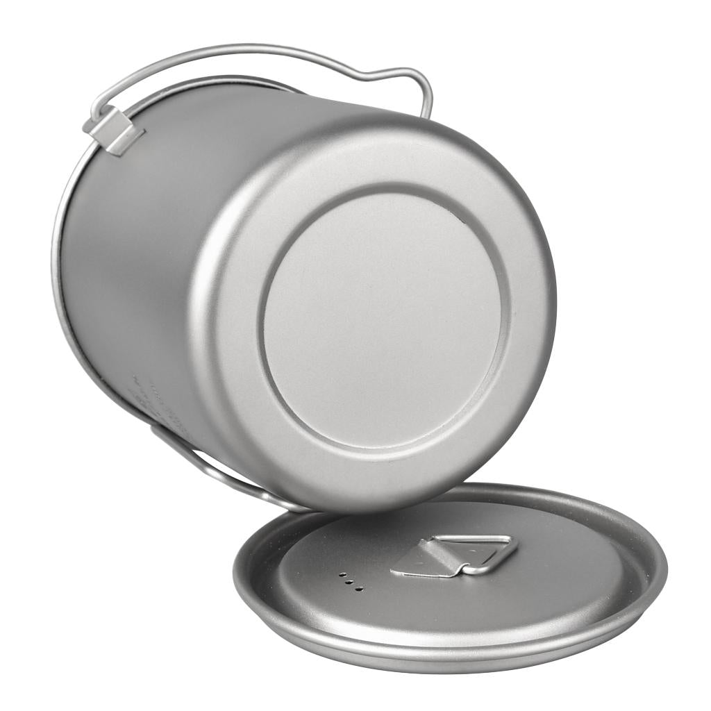 750ml Titanium Portable Camping Cooking Hanging Pot Coffee Tea Water Mug Cup