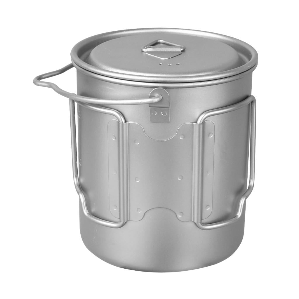 750ml Titanium Portable Camping Cooking Hanging Pot Coffee Tea Water Mug Cup