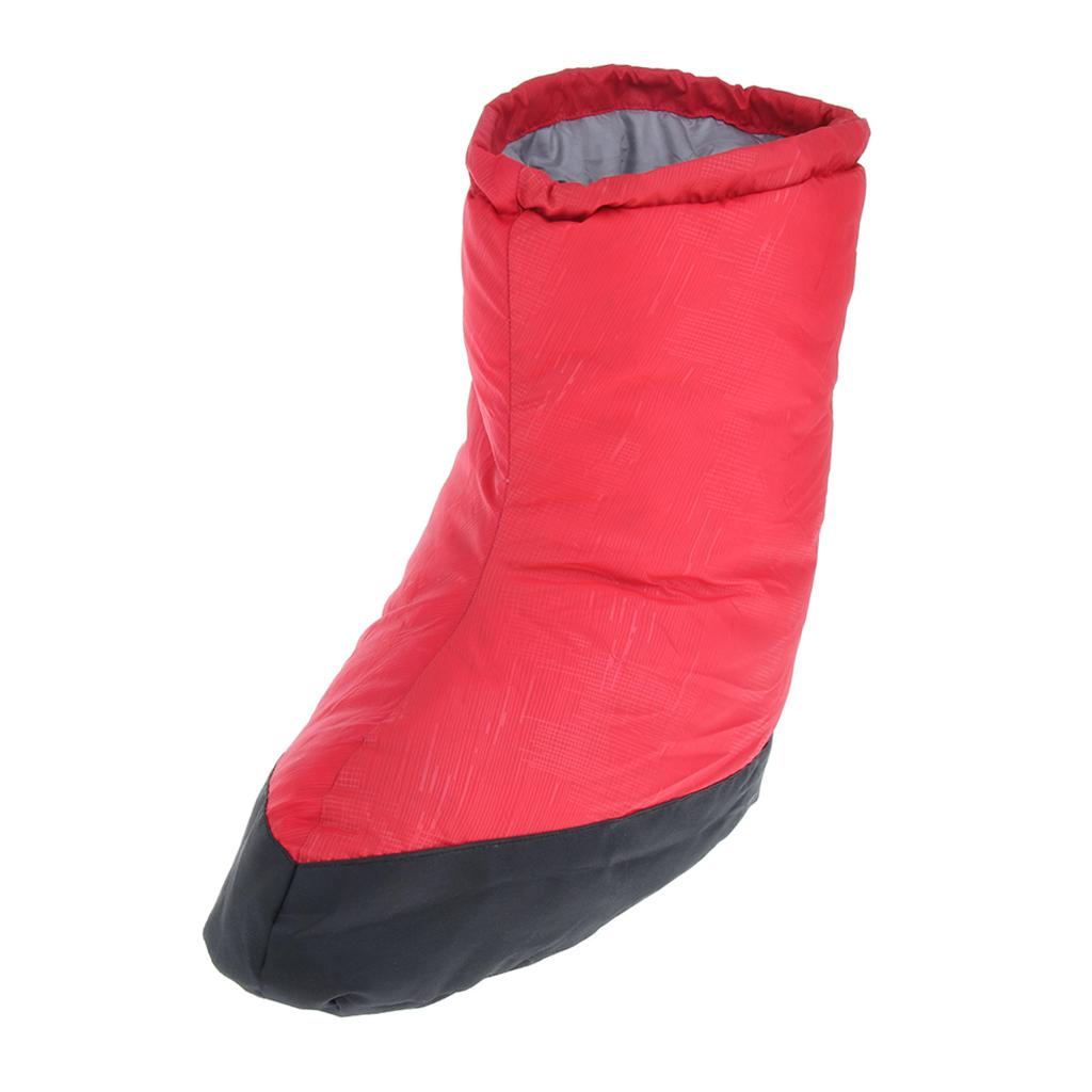 Outdoor Thermal Snow Gaiters Feet Shoes Cover Duck Down Slippers Boots Red XL