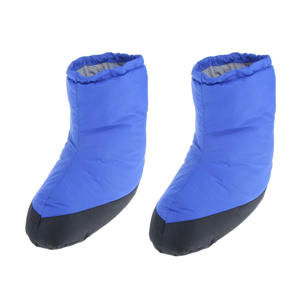Outdoor Thermal Snow Gaiters Feet Shoes Cover Duck Down Slippers Boots Blue M