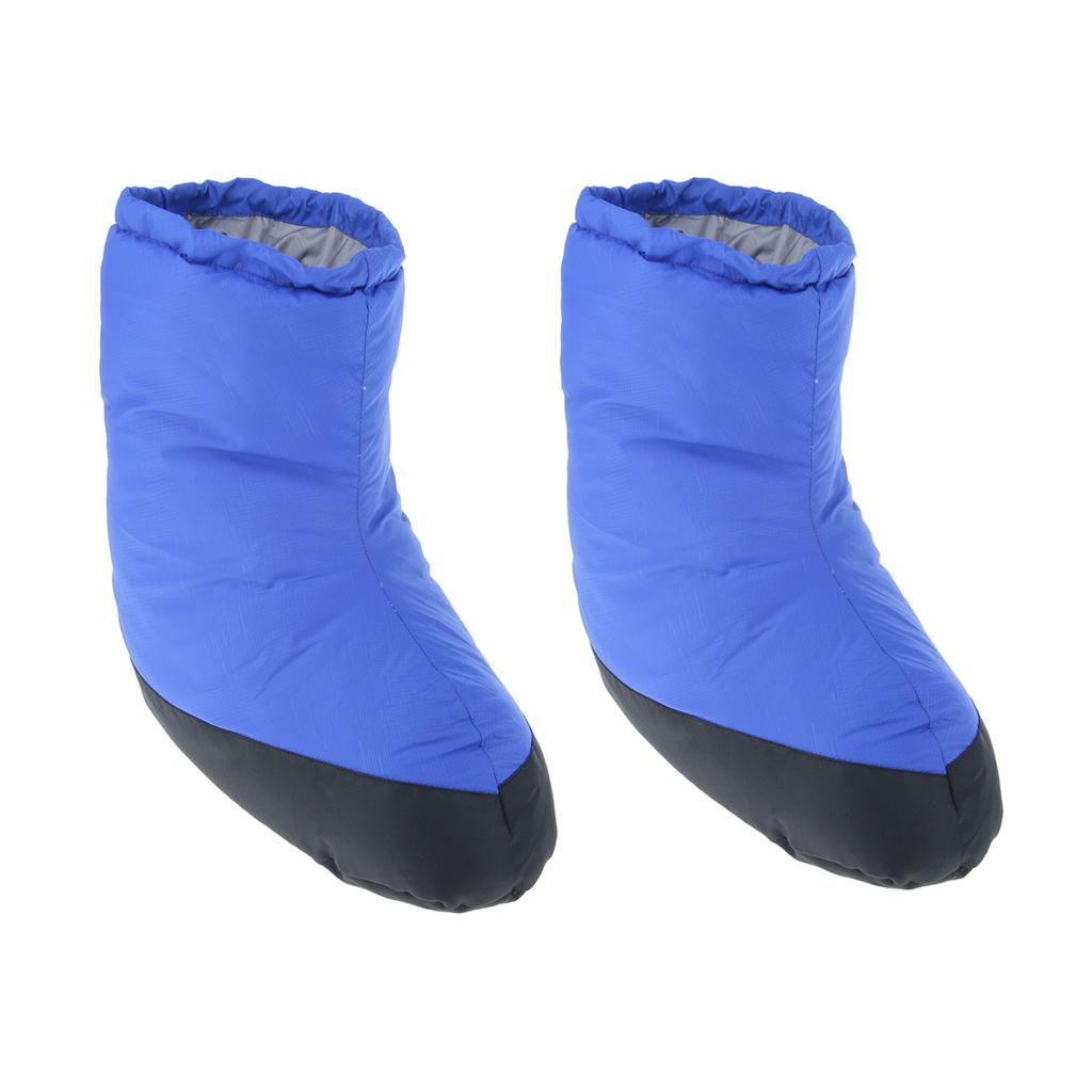 Outdoor Thermal Snow Gaiters Feet Shoes Cover Duck Down Slippers Boots Blue M