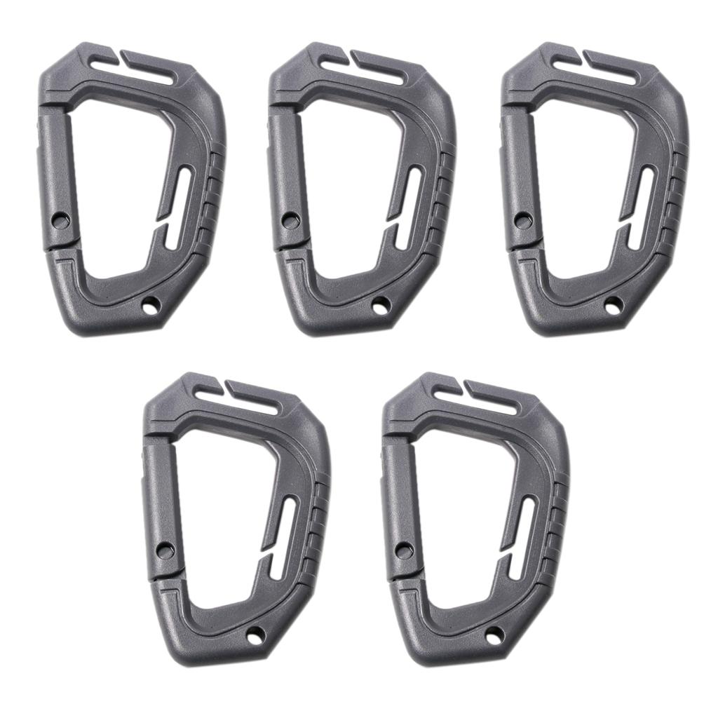5Pcs Multifunctional Outdoor Tactical Buckle D Shape Plastic Backpack Buckle