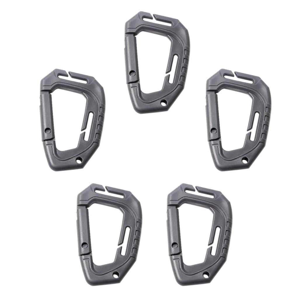 5Pcs Multifunctional Outdoor Tactical Buckle D Shape Plastic Backpack Buckle