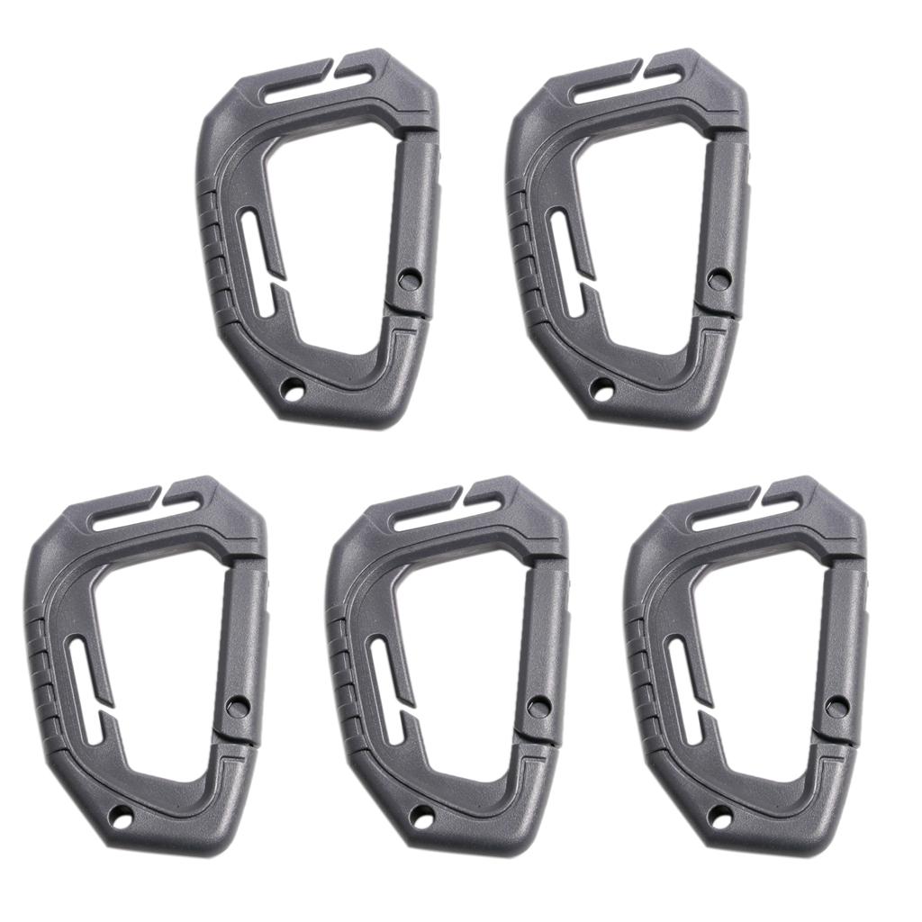 5Pcs Multifunctional Outdoor Tactical Buckle D Shape Plastic Backpack Buckle