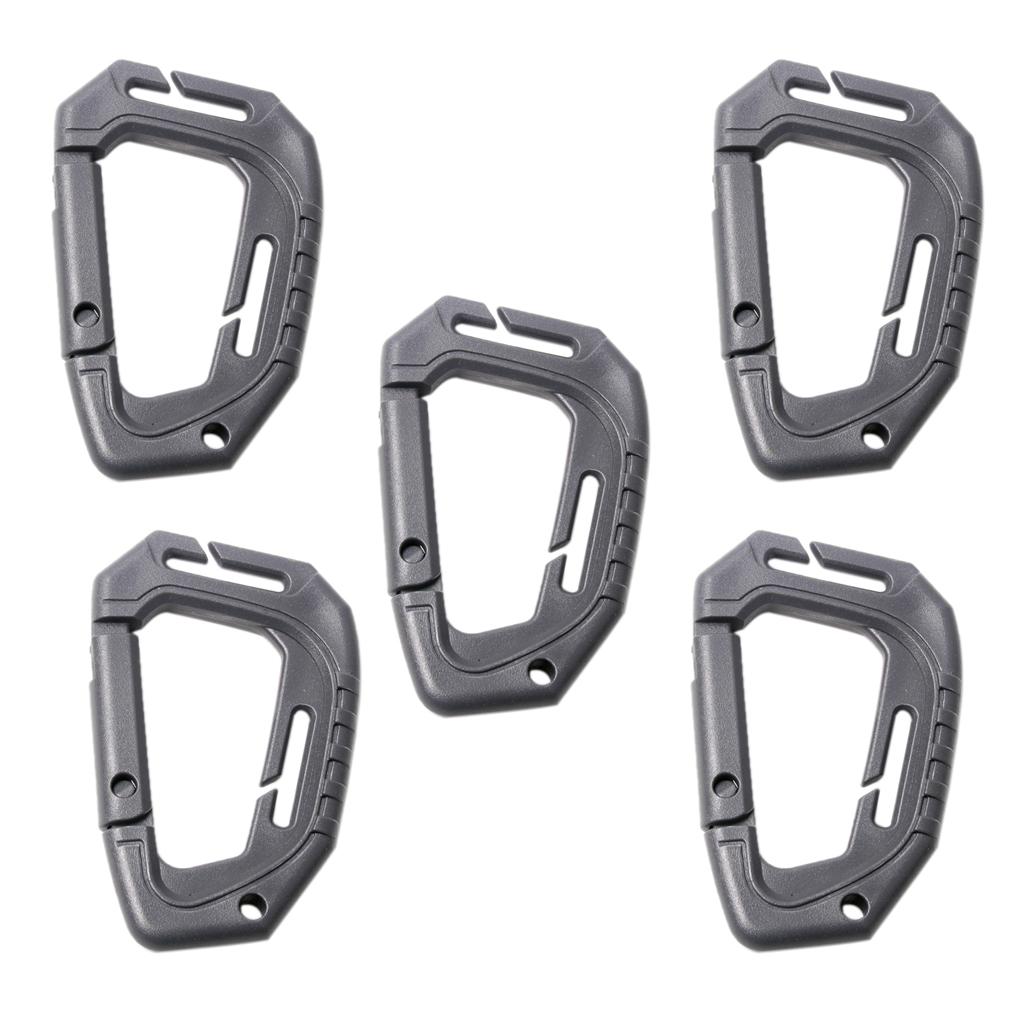 5Pcs Multifunctional Outdoor Tactical Buckle D Shape Plastic Backpack Buckle