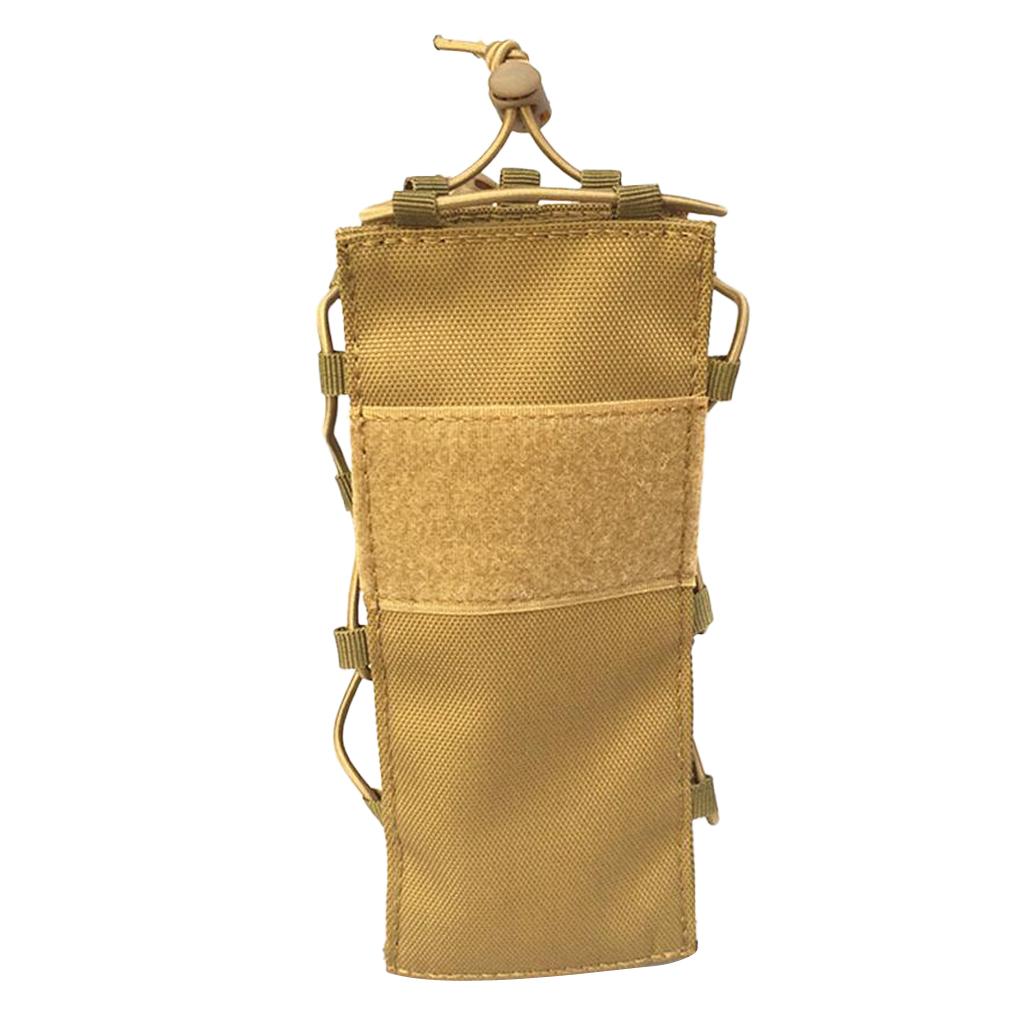 Military Molle Tactical Travel Water Bottle Flask Pouch Carry Bag Case Khaki