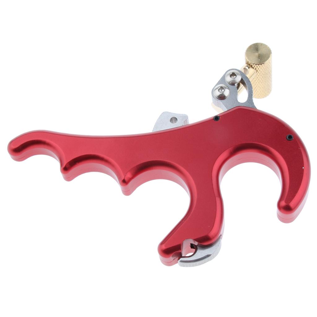 Archery Release Aid Trigger 4 Finger Grip for Compound Bow Hunting Red