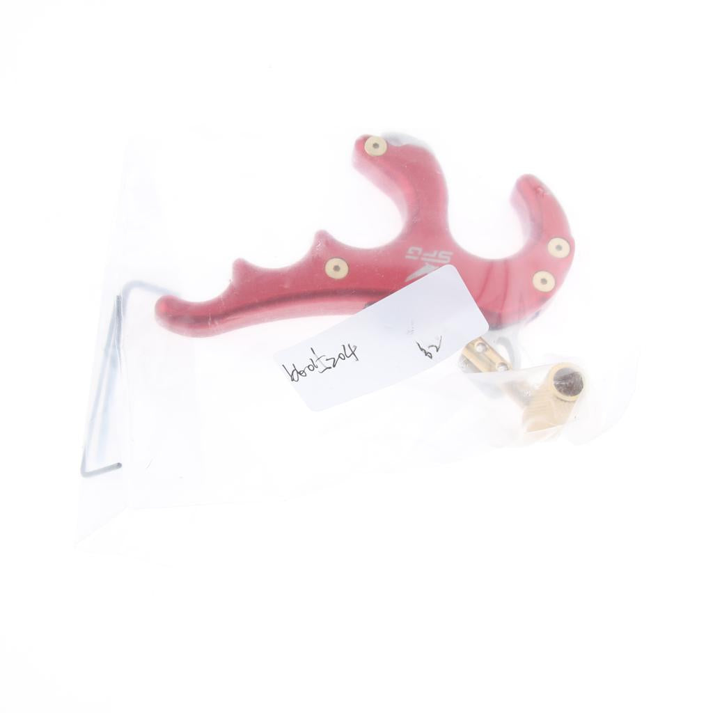 Archery Release Aid Trigger 4 Finger Grip for Compound Bow Hunting Red