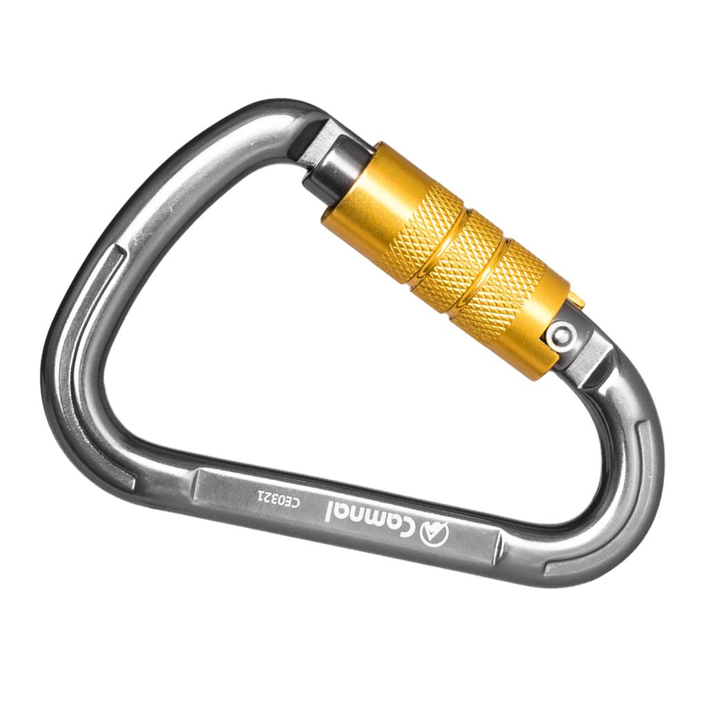 Aluminum Locking Climbing Carabiner D Shape Auto-Locking Carabiner Auto Lock Silver