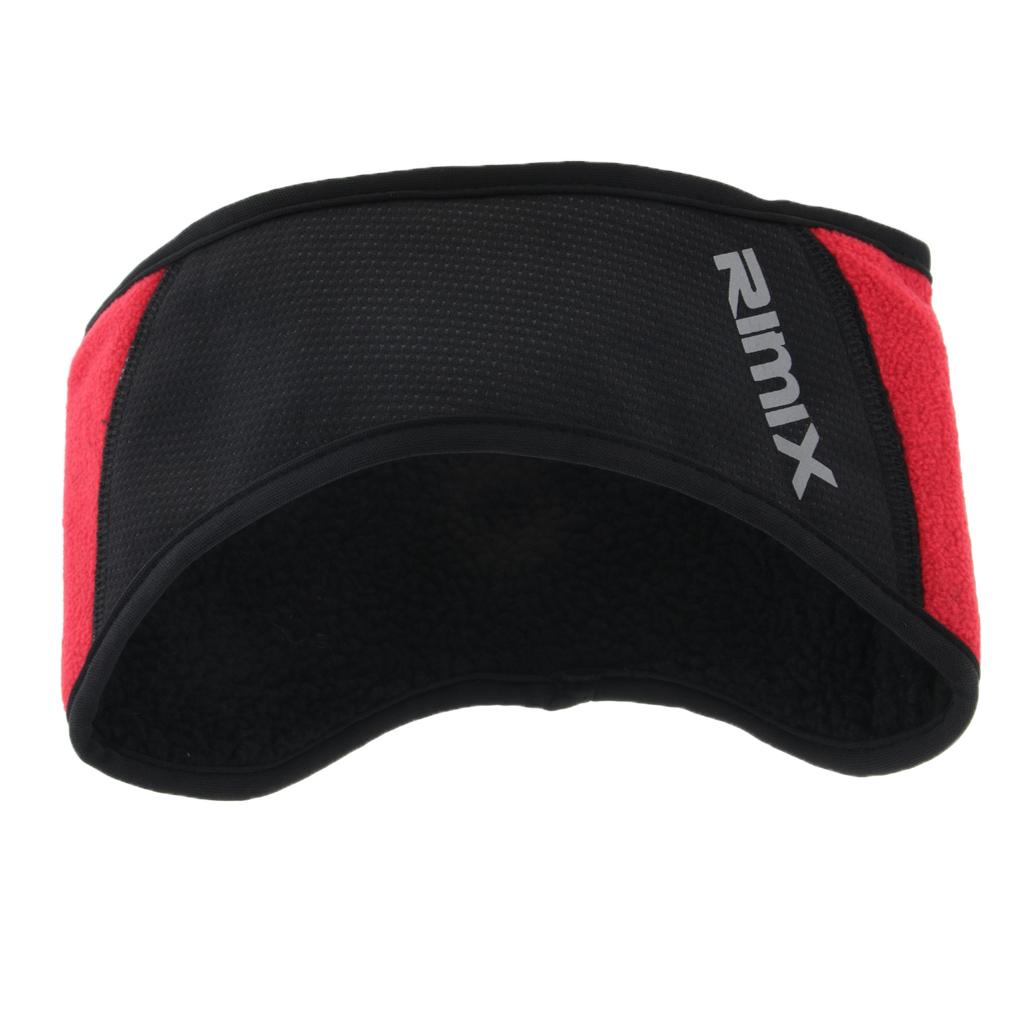 Windproof Sports Winter Earmuffs Stretchy Headband Fleece Ear Warmer Red S